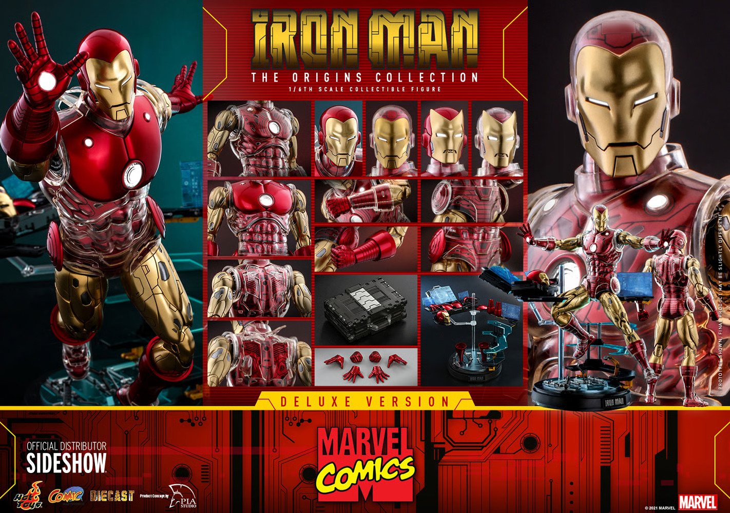 Sideshow Premium Figür Iron Man (Deluxe) - The Origins Collection - Comics Masterpiece Series